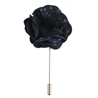 Beautymall Unique Handmade Cool Suit Corsage Collar Wedding Lapel Pin Flower Brooch Navy Blue - intl