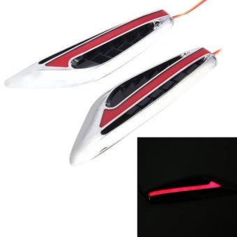 2 PCS 3W Universal Car Auto Blade Shape Fender Side Turn Signal Light With 23 LED Lamps, DC 12V (Red Light) - intl