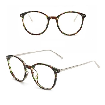 JINQIANGUI Fashion Glsses Frame Vintage Retro Round Glasses Green Frame Glasses Plastic Frames Plain for Myopia Men Eyeglasses Optical Frame Glasses - intl