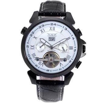 Jargar Men's Watch Fashion Automatic Transparent Day Date Display Calendar Tourbillon Analog Wrist Watch(White )