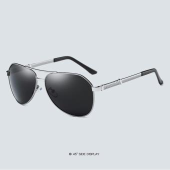 Brand Design Polarized Sunglasses Driving Sunglasses Male Pilot UV400 Eyewear Accessories Sun Glasses For Men xy110 (gun frame grey lense) - intl