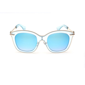 Sunglasses Women Mirror Oval Sun Glasses Blue Color Brand Design (Intl)