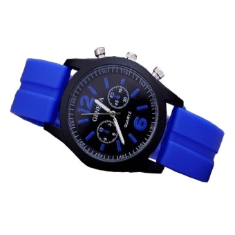 Thinch Candy Unisex Yellow Silicone Strap Watch(Blue)