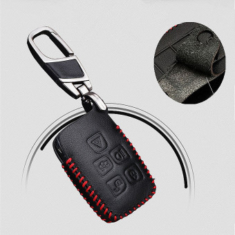 Genuine Leather CAR KEY CASE For JAGUAR XE XJ XJL XF F-TYPE Use Automobile Special-purpose CAR KEY HOLDER - intl