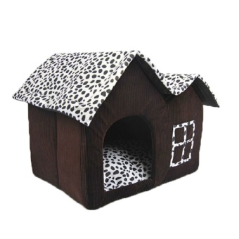 ooplm Indoor Puppy Pet House Dog Room Kitten Cat Bed Shelter(Brown) - intl
