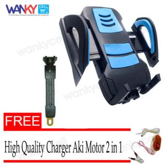 Wanky Bracket Mobile Phone Holder Motor - Hitam Gratis High Quality ChargerAki Motor 2 in 1