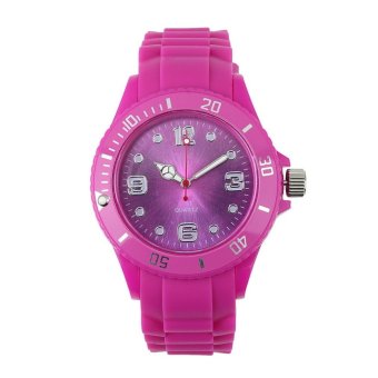 Classic Stylish Silicon Jelly Strap Unisex Women Lady Wrist Watch Colorful