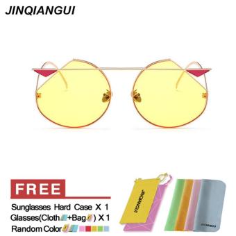 JINQIANGUI Sunglasses Women Irregular Titanium Frame Sun Glasses Yellow Color Eyewear Brand Designer UV400 - intl