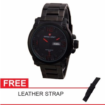 Swiss Army Limited Edition Free Leather Strap - Hitam - Stainless - SA 0360 7169 DRS BL RD
