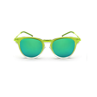 Sunglasses Women Mirror Oval Glasses Green Color Brand Design