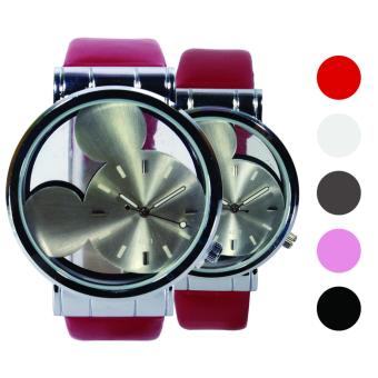 Generic-Fin 68 CP-Jam tangan couple-Tali Leather-Red