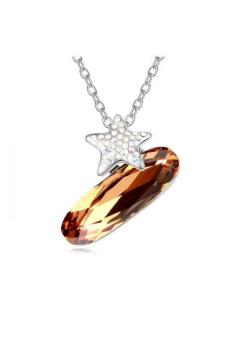 HKS HKS84697Qs Night Stars Austria Crystal Necklace Light Smoked Topaz Crystal