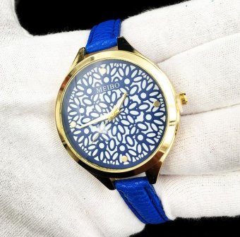 CE Europe and the United States selling hollow pattern watch female models carved geometric figures fine straps explosion models ladies watches fashion single product watch selling single product round dial Blue strap Blue dial - intl