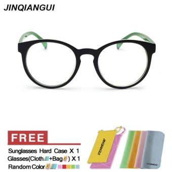 JINQIANGUI Glasses Frame Men Round Retro Plastic Eyewear Green Color Frame Brand Designer Spectacle Frames for Nearsighted Glasses - intl