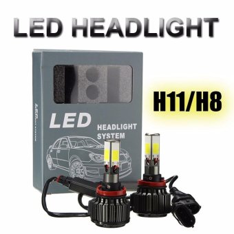 1 Pair H11/H8 110W 11000LM COB LED Headlight Conversion Kit Hi/Lo Beam Bulbs Xenon White 6000K - intl
