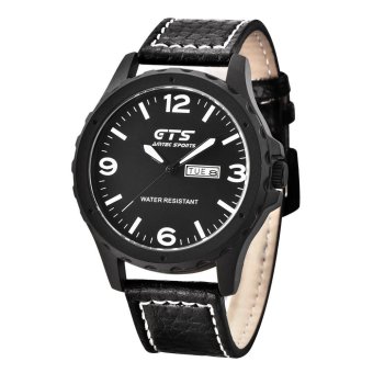 Fashion Men's Casual Luxury Quartz Watch Leather Strap Business Wrist Watches - intl