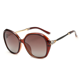 Men Sunglasses Polarized Mirror Butterfly Sun Glasses Brown Color Brand Design (Intl)