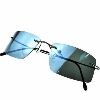 Titanium alloy 8g ultra light Rimless Polarized sunglasses Mens NV Drivie designer SPORT sun glasses