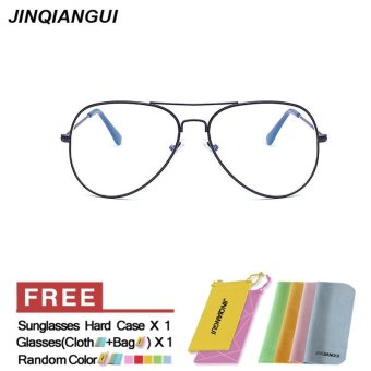 JINQIANGUI Fashion Glasses Frame Pilot Glasses Black Frame Glasses Titanium Frames Plain for Myopia Men Eyeglasses Optical Frame Glasses - intl