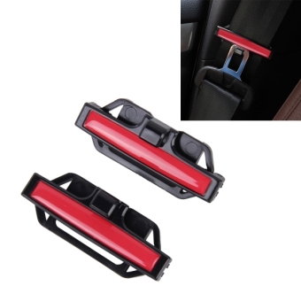 DM-013 2PCS Universal Fit Car Seatbelt Adjuster Clip Belt Strap Clamp Shoulder Neck Comfort Adjustment Child Safety Stopper Buckle(Red) - intl