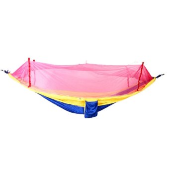 Single Person Portable Hammock with Mosquito Net for Outdoor Camping(Blue) - intl
