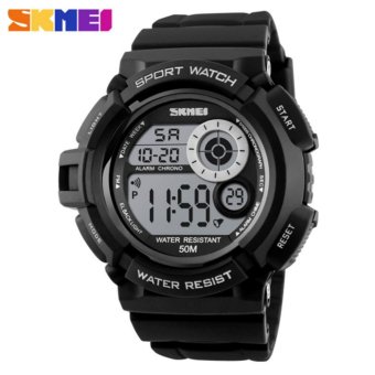 Relogio Digital Sport Watches Men Digital Watches 50M Waterproof Multifunction Climbing Dive LED Men's Wristwatch Digital-watch(Grey) - intl