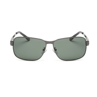 Men Sunglasses Polarized Mirror Rectangle Sun Glasses Green Color Brand Design (Intl)