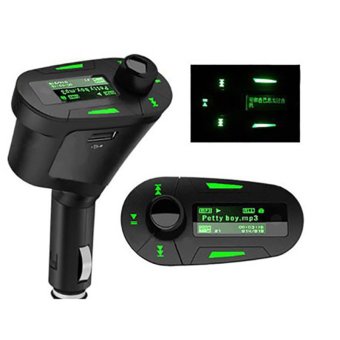 Bluetooth Car Kit,Digital Wireless Fm Transmitter Modulator Adapter In-car Music Control MP3 Player USB Charger Handsfree Calling With USB/SD/Card Reader MMC Slot and Remote Control,Green - intl