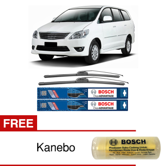 Bosch Sepasang Wiper Mobil Toyota Kijang Innova Frameless New Clear Advantage 24\" & 16\" - 2 Buah/Set - Free Kanebo Bosch