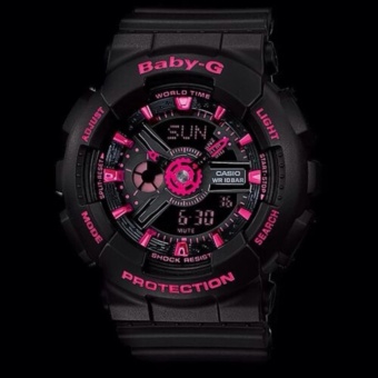 Casio Baby-G Women's BLACK Resin Strap Watch BA-111-1A (Black)