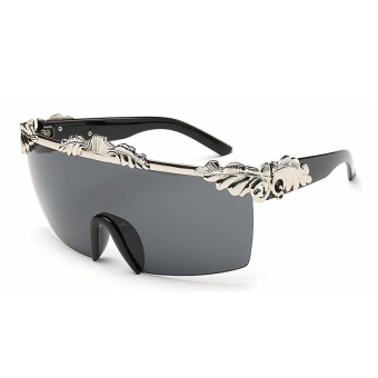 Super Luxury Anna Datar Merek Teratas Kacamata Hitam Wanita Desainer Kacamata Hitam Keren Steampunk Cermin Kebesaran Matahari Kacamata A0 053-01 (Abu-Abu)
