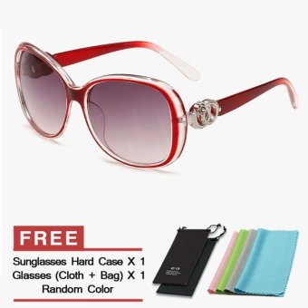 JINQIANGUI Sunglasses Women Butterfly Red Color Polaroid Lens Plastic Frame Driver Sunglasses Brand Design - intl