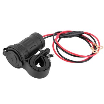 Allwin Dual USB LED Charger Adapter Power Outlet 12V 24V forMotorcycle Marine Car Black - intl