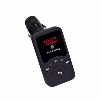 LaCarLa 701E Bluetooth Car Kit FM Transmitter MP3 Player Car Charger Hands-free Call Support USB Flash Drive TF Card - Hitam