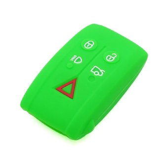 CV4981LG Silicone Cover Holder Fit for Jaguar 5 Button Smart Remote Key (Light Green)