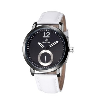 360DSC New Unique Dial Lovers Watch Women's Quartz Movement PU Leather Band Wrist Watch 5015 - White - intl