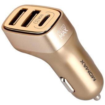 MOMAX 5.4A 3-Port Multi USB Car Charger with Type-C & AutoMax (CE/FCC) - Gold - intl