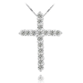 Women Cross Pendant Box Chain Necklace S925 Sterling Silver Girls Jewelry Gift
