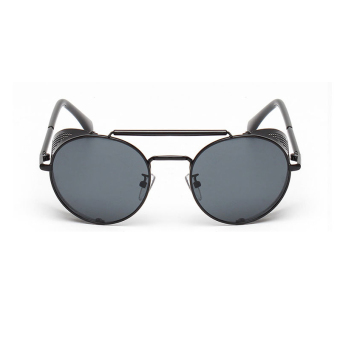 Women's Eyewear Sunglasses Women Mirror Round Retro Sun Glasses Black Color Brand Design (Intl)