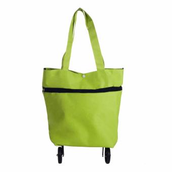 Babanesia Foldable Eco Style Shopping Trolley Bag - Tas Belanja Lipat dengan Roda - Hijau
