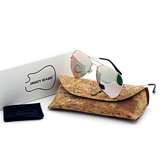 Jiggy Babe Brand Designer Aviator Sunglasses Retro Pilot 3025 58mm( Silver / Rose Gold Color ) Fashion Vintage Sun Glasses with UV400G15 Glass Mirror Lens / Alloy Metal Frame High Quality for MenWomen Driver - intl