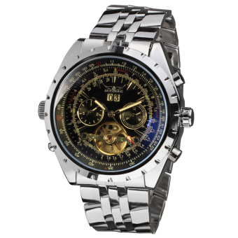 Jargar Mechanical Dress Watch Tourbillon Automatic Wristwatch with Gift Box JAG212M4S3 (Black)