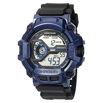 Armitron Sport Men's 40/8353BNV Navy Blue Accented Digital Chronograph Black Resin Strap Watch (Intl)