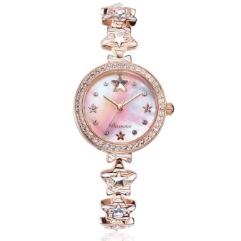 aibowan Wei Na davena pedicle genuine Fashion Bracelet DiamondWatch table exquisite small dial Star Crystal Quartz Watch (Gold) - intl