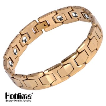 Hottime 15 PCS 99.99% Tungsten Germanium Bracelet&Magnetic Germanium Bracelet Never Fade IP Gold Plated Health Bio Energy Bracelets Bangles Men's Jewelry 10146 - intl