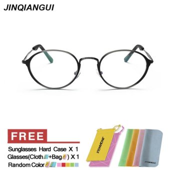 JINQIANGUI Fashion Glasses Frame Oval Glasses Silver Frame Glasses Titanium Frames Plain for Myopia Men Eyeglasses Optical Frame Glasses - intl