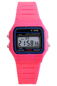 BODHI Men Women Kids Electronic LED Digital Multifunction Plastic Sports Wrist Watch (Rose-Red)