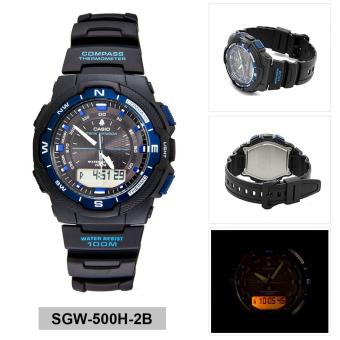 Casio Watch Twin Sensor Black Resin Case Resin Strap Mens NWT + Warranty SGW-500H-2B