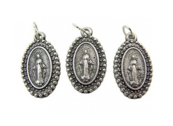 Lot of 3 - Jewellery Making Charms Our Lady of Grace Marian Icon Miraculous Medal Pendant - intl