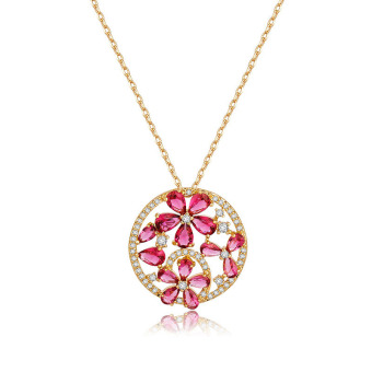 Necklace Pendant Gorgeous Jewelry Rose Gold Plated Women Cubic Zircon Pendant
